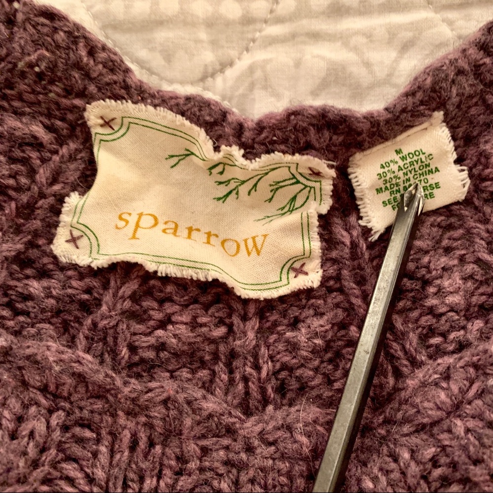 Anthropologie Sparrow Burgundy Sweater M - Picture 3 of 5
